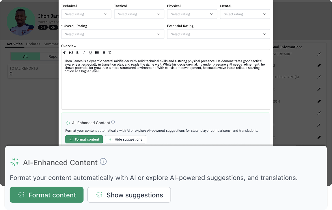 AI-Enhanced Content Creation Interface